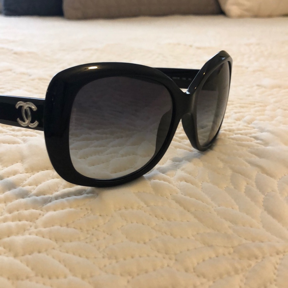 100% Authentic Chanel Oversized Sunglasses- Black